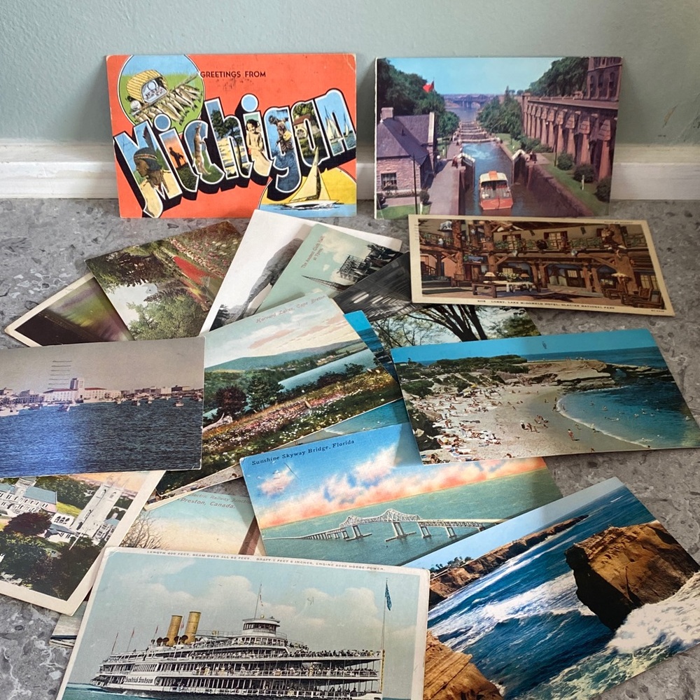 Vintage Postcard Collection 1960s 1970s personal messages Cursive writing